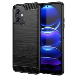 Θήκη Σιλικόνης TPU Carbon Fiber Brushed για Xiaomi Redmi Note 12 5G / Poco X5 5G - Μαύρο