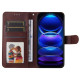 For Xiaomi Redmi Note 12 5G / Poco X5 5G PU Leather Calf Texture Phone Cover Folio Flip Wallet Stand Phone Case with Strap - Brown XIAOMI Cases Mobile