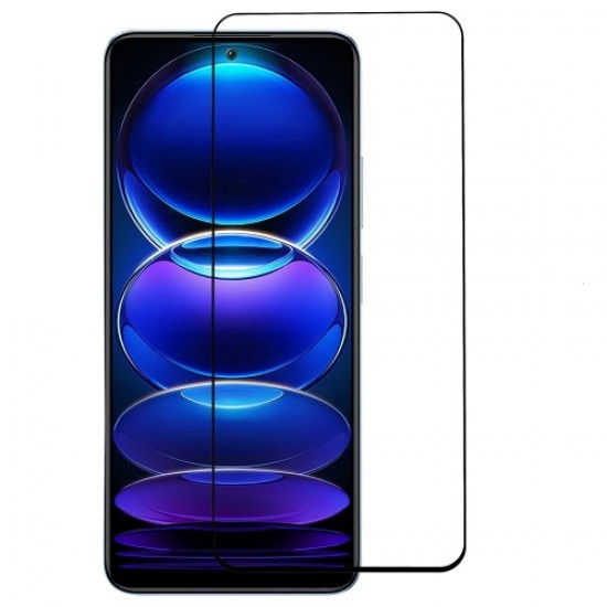 Σκληρυμένο Γυαλί (Tempered Glass) Προστασίας Οθόνης Πλήρης Κάλυψης για Xiaomi Redmi Note 12 5G / Poco X5 5G - Μαύρο XIAOMI Προστατευτικά οθόνης