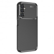 For Samsung Galaxy A14 5G Carbon Fiber Texture Twill TPU Phone Back Case Drop-proof Anti-scratch Cover - Black
