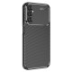 For Samsung Galaxy A14 5G Carbon Fiber Texture Twill TPU Phone Back Case Drop-proof Anti-scratch Cover - Black Samsung Cases Mobile