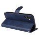 For Samsung Galaxy A14 5G Calf Texture PU Leather Phone Cover Magnetic Clasp Wallet Stand Case with Wrist Strap - Blue Samsung Cases Mobile