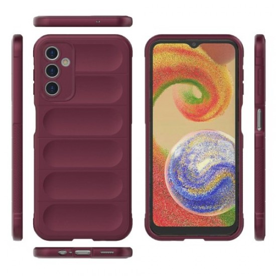 For Samsung Galaxy A14 5G Flexible TPU Rugged Phone Case Anti-scratch Protective Cover - Wine Red Samsung Cases Mobile