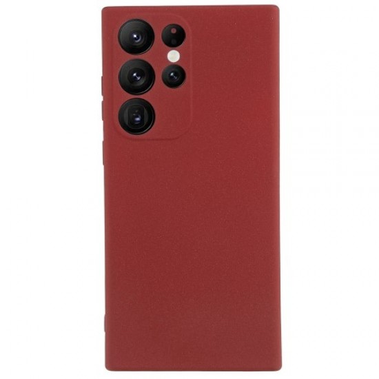 For Samsung Galaxy S23 Ultra Anti-Scratch Double-Sided Matte Case Soft TPU Camera Protection Phone Cover - Wine Red Samsung Cases Mobile