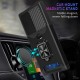 For Samsung Galaxy S23 Ultra Card Holder Kickstand Hard PC Soft TPU Phone Case Slide Camera Lens Protector Anti-drop Cover - Black Samsung Cases Mobile