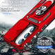 Slide Camera Protector Back Case for Samsung Galaxy S23+. PC + TPU Protective Phone Cover with Metal Ring Kickstand - Red Samsung Cases Mobile