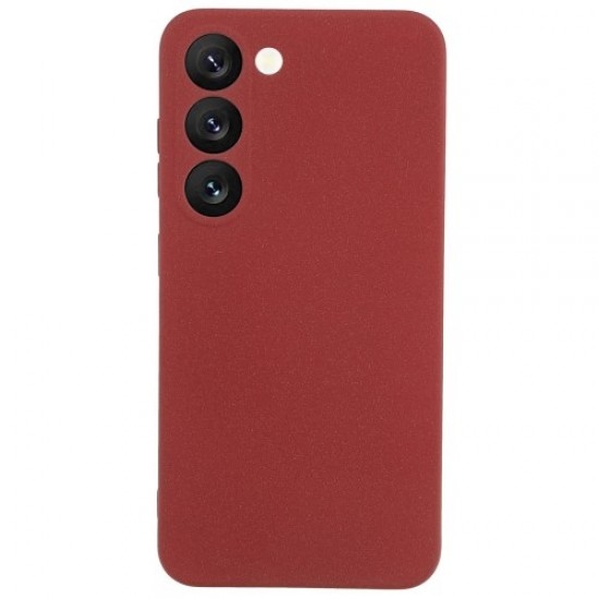 For Samsung Galaxy S23+ Double-Sided Smooth Matte Soft TPU Phone Cover Precise Cutouts Camera Protection Case - Wine Red Samsung Cases Mobile