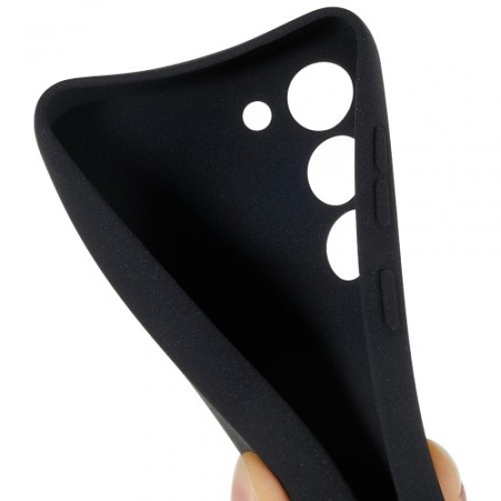 For Samsung Galaxy S23 Flexible TPU Camera Protection Phone Case Double-Sided Matte Anti-Fingerprint Cover - Black Samsung Cases Mobile