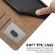 For Samsung Galaxy M33 5G (Global Version) Fully Wrapped Phone Case. Skin-touch Feeling Lines Imprinted Vintage PU Leather Magnetic Flip Cover with Wallet Stand - Black Samsung Cases Mobile