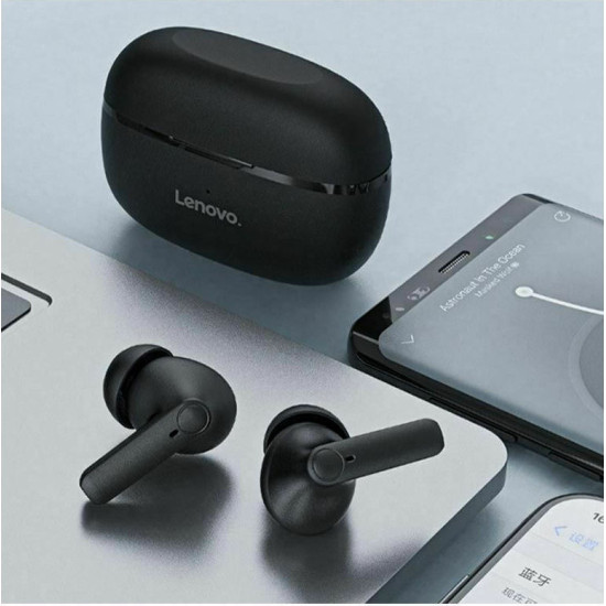 Lenovo HT05 In-ear Bluetooth Handsfree Ακουστικά με Θήκη Φόρτισης - Μαύρο Bluetooth Ακουστικά / Ηχεία