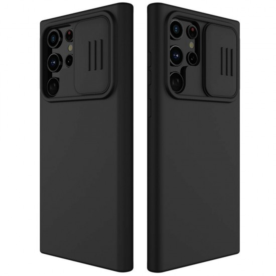 NILLKIN Camshield Silicone Case Back for Samsung Galaxy S22 Ultra 5G - Black Samsung Cases Mobile