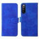 Cell Phone Case for Sony Xperia 10 IV. Skin-touch Feeling Anti-scratch PU Leather + TPU Phone Cover Stand Wallet - Blue Sony Cases Mobile