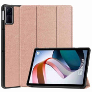 For Xiaomi Redmi Pad PU Leather Trifold Stand Cover Auto Sleep / Wake Protective Shell - Rose Gold