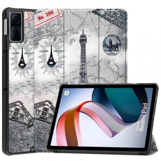 Pattern Printing Tablet Case for Xiaomi Redmi Pad. Trifold Stand PU Leather Full Protection Cover with Auto Wake / Sleep - Vintage Tower XIAOMI  Tablet Cases