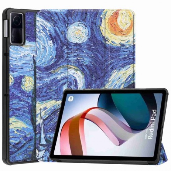 Θήκη Βιβλίο Tri-Fold Auto Sleep / Wake με Βάση Στήριξης για Xiaomi Redmi Pad 10.61 - Έναστρη Νύχτα XIAOMI Θήκες Tablet