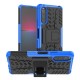 For Sony Xperia 10 IV 5G Hard PC Soft TPU Protective Case Anti-scratch Tyre Pattern Design Kickstand Feature Cover - Blue Sony Cases Mobile