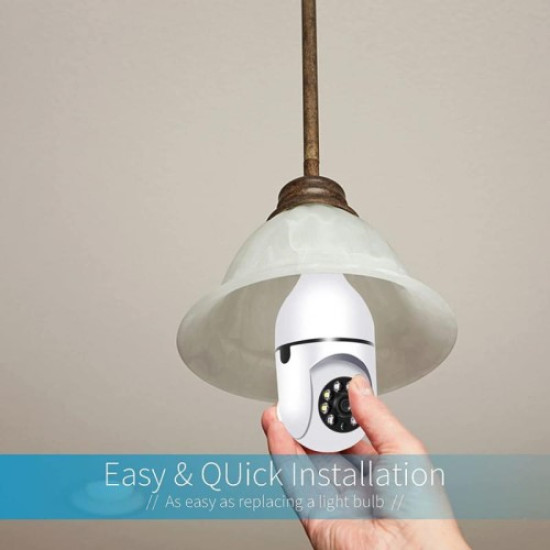 R17 360-Degree Panoramic Light Bulb Camera Wireless Webcam Remote WiFi Full Color Night Vision Indoor Monitor Support Tuya APP for Home Security Gadgets - Toys - Hobby