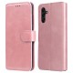 Classic Stand Flip Cover PU Leather Magnetic Closure Anti-Scratch Wallet Phone Case for Samsung Galaxy A13 5G / A04s 4G - Roze Pink Samsung Cases Mobile
