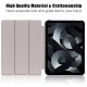 For iPad 10.9 (2022) PU Tablet Case Trifold Stand Shockproof Full Body Protective Cover with Auto Wake / Sleep - Wine Red Apple Cases Tablet