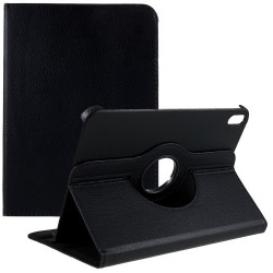 For iPad 10.9 (2022) Protective Case Rotary Stand PU Leather Anti-drop Tablet Cover with Elastic Band - Black For iPad 10.9 (2022) Protective Case Rotary Stand PU Leather Anti-drop Tablet Cover with Elastic Band - Black
