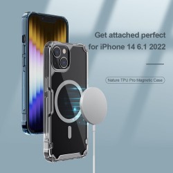 NILLKIN Nature Pro Series for iPhone 14 6.1 inch Anti-scratch Phone Case Clear Back Cover with Magnetic Wireless Charging - Transparent NILLKIN Nature Pro Series for iPhone 14 6.1 inch Anti-scratch Phone Case Clear Back Cover with Magnetic Wireless Charging - Transparent