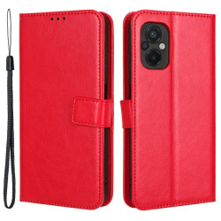 Θήκη Πορτοφόλι με Βάση Στήριξης (Όψη Δέρματος) για Xiaomi Poco M5 4G - Κόκκινο