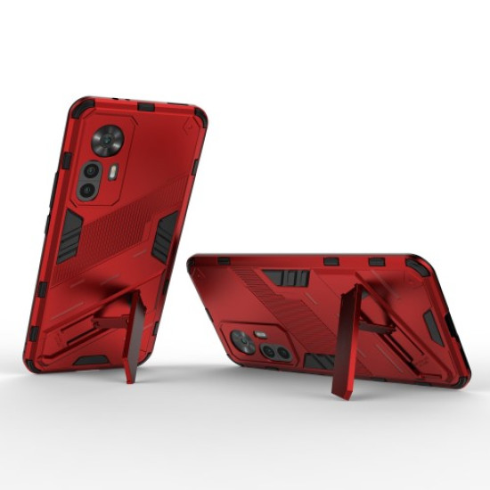 For Xiaomi Redmi K50 Ultra 5G / 12T 5G PC+TPU Hybrid Phone Case Anti-scratch Back Cover with Kickstand - Red XIAOMI Cases Mobile