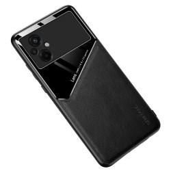For Xiaomi Poco M5 4G Shockproof TPU + PC + Textured PU Leather Coating Protective Case Phone Cover Support Magnetic Car Mount - Black For Xiaomi Poco M5 4G Shockproof TPU + PC + Textured PU Leather Coating Protective Case Phone Cover Support Magnetic Car Mount - Black