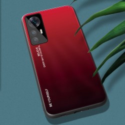 For Xiaomi 12T Pro 5G Gradient Color Design Tempered Glass Phone Case Hard PC Back Gradient Soft TPU Bumper Anti-Scratch Cover - Red / Black For Xiaomi 12T Pro 5G Gradient Color Design Tempered Glass Phone Case Hard PC Back Gradient Soft TPU Bumper Anti-Scratch Cover - Red / Black
