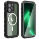 REDPEPPER Dot+ Series for iPhone 14 Pro 6.1 inch Compatible with MagSafe Wireless Charging Phone Cover IP68 Waterproof IP6X Dustproof Transparent Back Hybrid Phone Case - Black Apple Cases Mobile