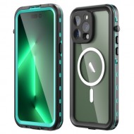 REDPEPPER Dot+ Series for iPhone 14 Pro Max 6.7 inch Compatible with MagSafe Wireless Charging Anti-drop Phone Cover IP68 Waterproof IP6X Dustproof Transparent Back Hybrid Phone Case - Blue