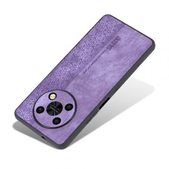 AZNS For Huawei Enjoy 50 Pro 4G / nova Y90 4G Imprinted Pattern Phone Case Scratch-resistant PU Leather Coated TPU Phone Cover - Purple Huawei Cases Mobile