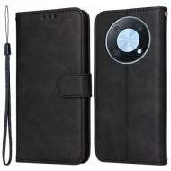 For Huawei Enjoy 50 Pro 4G / nova Y90 4G PU Leather Flip Wallet Case Magnetic Folio Stand Calf Texture Shockproof Phone Cover - Black