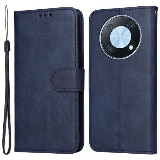 For Huawei Enjoy 50 Pro 4G / nova Y90 4G PU Leather Flip Wallet Case Magnetic Folio Stand Calf Texture Shockproof Phone Cover - Blue Huawei Cases Mobile