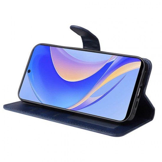 For Huawei Enjoy 50 Pro 4G / nova Y90 4G PU Leather Flip Wallet Case Magnetic Folio Stand Calf Texture Shockproof Phone Cover - Blue Huawei Cases Mobile