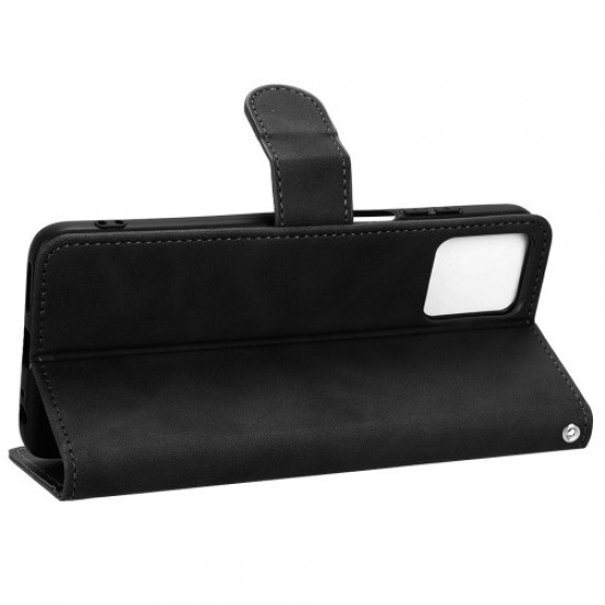 For Motorola Moto G32 4G PU Leather Wallet Case Stand Skin-touch Feeling Magnetic Flip Protective Phone Cover - Black Motorola Cases Mobile