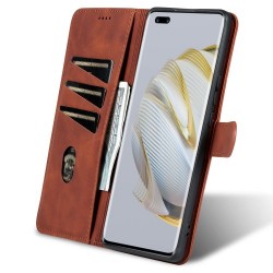 AZNS Θήκη Πορτοφόλι με Βάση Στήριξης (Όψη Δέρματος) για Huawei nova 10 4G - Καφέ