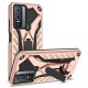 Phantom Knight Series PU + TPU Shockproof Phone Case Shell with Kickstand for vivo Y76 5G/Y76s - Rose Gold Vivo mobile Cases