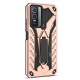 Phantom Knight Series PU + TPU Shockproof Phone Case Shell with Kickstand for vivo Y76 5G/Y76s - Rose Gold Vivo mobile Cases