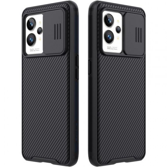 NILLKIN CamShield Pro Series PC + TPU Hybrid Case for Realme GT2 Pro. Anti-drop Phone Shell with Slide Camera Cover - Black Oppo Realme Cases Mobile