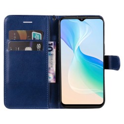 KT Leather Series-2 for vivo Y76 5G Mobile Phone Shell Magnetic PU Leather Case Wallet Stand Protective Flip Phone Cover with Strap - Blue KT Leather Series-2 for vivo Y76 5G Mobile Phone Shell Magnetic PU Leather Case Wallet Stand Protective Flip Phone Cover with Strap - Blue