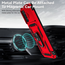 Υβριδική Θήκη με Πορτάκι Κάμερας και Δαχτυλίδι Κρατήματος για Xiaomi Poco M4 Pro 4G - Κόκκινο