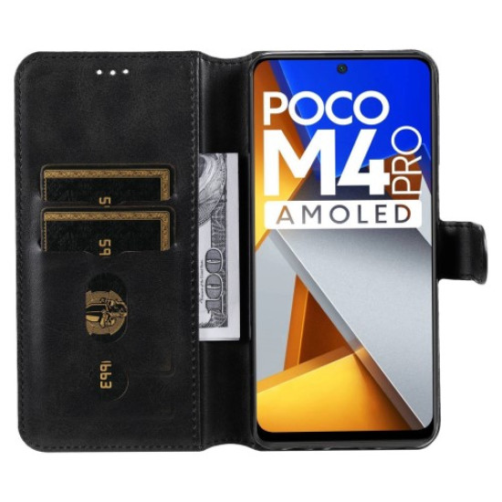 For Xiaomi Poco M4 Pro 4G PU Leather Phone Case Wallet Stand Full Protection Flip Folio Cover - Black XIAOMI Cases Mobile