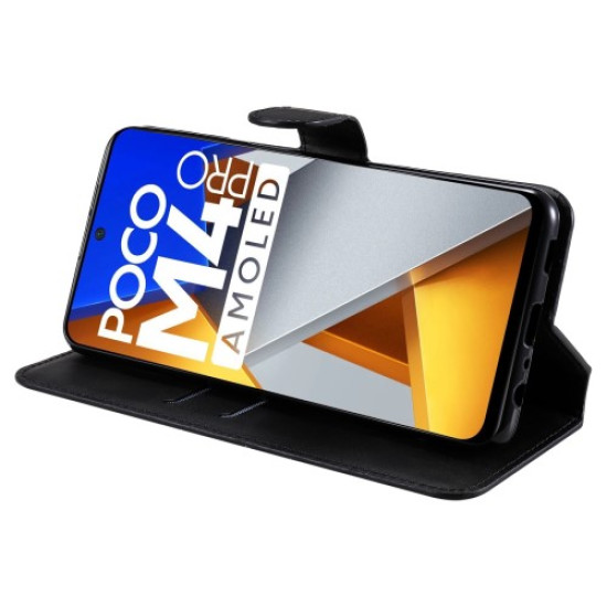For Xiaomi Poco M4 Pro 4G PU Leather Phone Case Wallet Stand Full Protection Flip Folio Cover - Black XIAOMI Cases Mobile