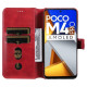 For Xiaomi Poco M4 Pro 4G PU Leather Phone Case Wallet Stand Full Protection Flip Folio Cover - Red XIAOMI Cases Mobile