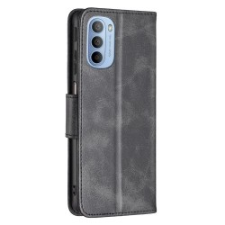 For Motorola Moto G31/Moto G41 Anti-scratch Textured Solid Color PU Leather Cover Stand Magnetic Mobile Phone Case with Strap - Black For Motorola Moto G31/Moto G41 Anti-scratch Textured Solid Color PU Leather Cover Stand Magnetic Mobile Phone Case with Strap - Black