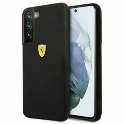 Ferrari Silicone Case Metal Logo για Samsung Galaxy S22 - Μαύρο