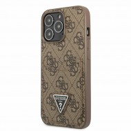 Guess 4G Saffiano Double Card Case for iPhone 13 Pro - Brown