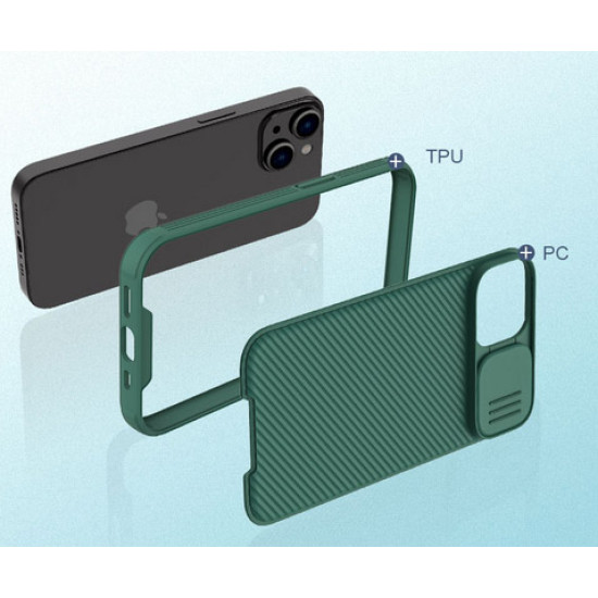 NILLKIN CamShield Σκληρή Θήκη με Πορτάκι για την Κάμερα για iPhone 14 Plus - Μαύρο Apple Θήκες Κινητών