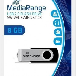 Flash Drive MediaRange MR908 8GB USB 2.0 - Black/Silver Flash Drive MediaRange MR908 8GB USB 2.0 - Black/Silver
